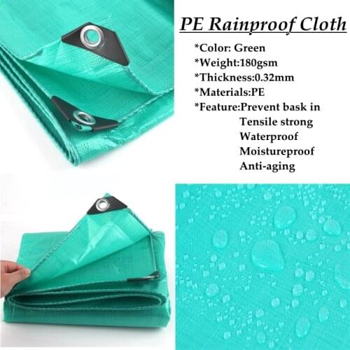 Thickness 0.32mm Double Green PE Tarpaulin Rainproof Cloth Garden Courtyard Succulent Truck Waterproof Sunshade Awning CoveCloth