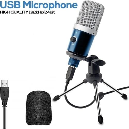 USB Plug Play Computer Microphone PC Mic With Tripod For Gaming Streaming Podcast Chatting YouTube On Mac Windows