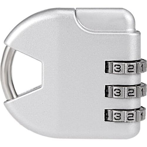 Uxcell 3 Digit Combination Padlock, 3mm Steel Shackle Dia Code Locks Silver Tone