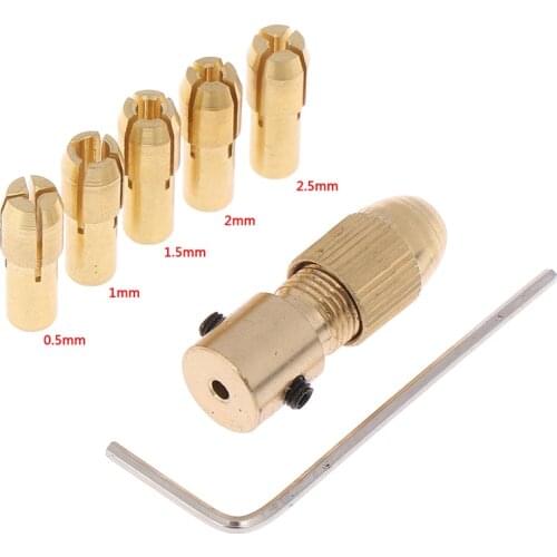 7Pcs/set Electric Motor Shaft Mini Drill Chuck Fixture 0.5mm-3.0mm Small To Drill Bit Micro Chuck Fixing Device