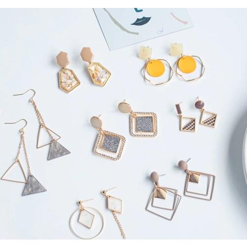 LOVR New Korean Acrylic Earrings for Women 2020 Fashion Jewelry Statement Geometric Party Drop Dangle Earrings Female kolczyki