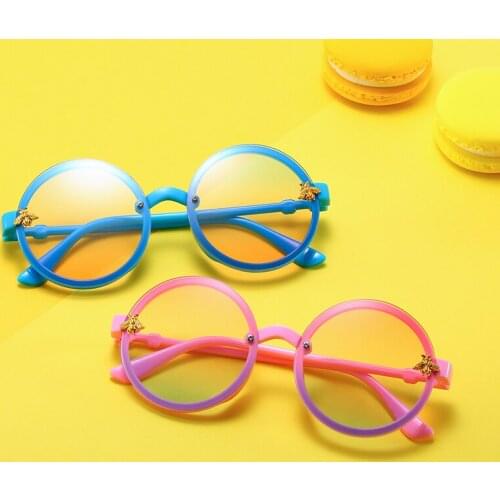 2020 Children Glasses Kids Glasses Colorful Baby Sunglasses Boys Eyewear Round Frame Rivet Girls Oculos UV400