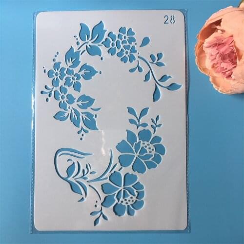 26cm Flower Leaves DIY Craft Layering Stencils Painting Scrapbooking Stamping Embossing Album Paper Template