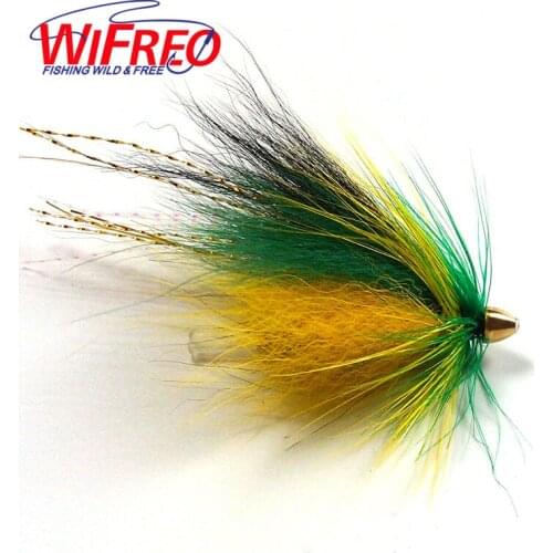 [4PCS] Steelhead Salmon Plastic Tube Fly Green & Orange Color Fishing Lures Flash Tail