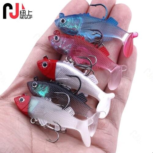 5pcs/Lot 6cm 8g Soft Lures Silicone Bait Sea Fishing Swimbait Silicone Fish Surface Artificial Lure Spinnerbait