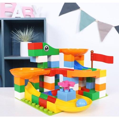 88pcs Plastic Building Blocks Puzzle Puzzle Baby Early Educational Toy Marble Racing Slide Particle DIY Bricks