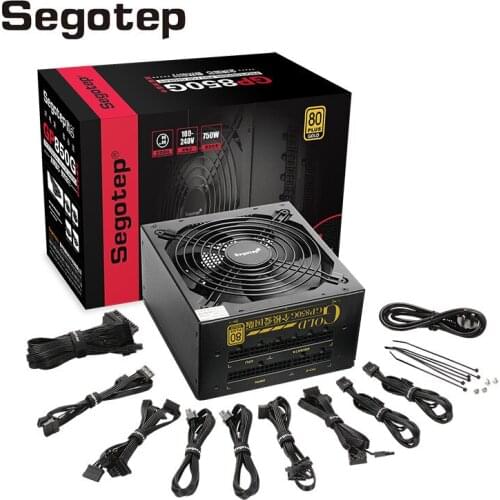 Segotep 850W Power supply 80 Plus Gold Active PFC 140mm PWM Fan 96-264V width voltage Full Module RTX Exclusive Power Supply