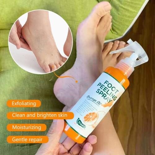 Japan Cosmetics Foot Peeling Spray Natural Orange Essence Pedicure Hands Dead Skin Exfoliator Mask Whiten Baby Foot Care Tool