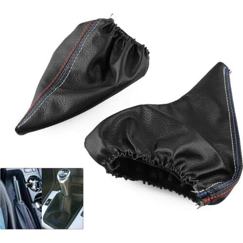 2Pcs/Set Car Handbrake Shift Boot Faux Leather Cover for BMW 3 Series E36 E46 M3