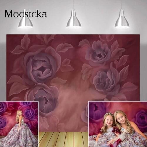 Floral Portrait Rose Backdrop Photography Abstract Flowers Newborn Birthday Art Background Old Master Wedding Photo Shoot Studio