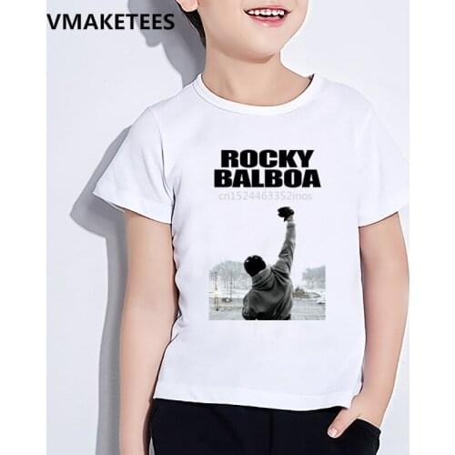 Children ROCKY BALBOA Print T-shirt Sylvester Casual Baby Clothes Kids Summer Short Sleeve Girls & Boys O-Neck T shirt,HKP576