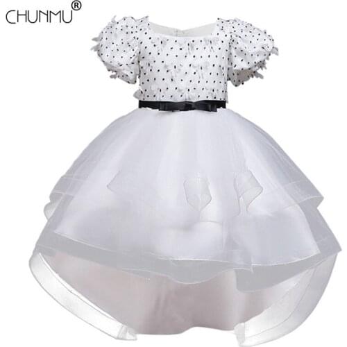 Kids Dress for Girls Wedding Tulle Lace Embroidery Girl Dress Princess Party Pageant Formal Gown For Children Dress