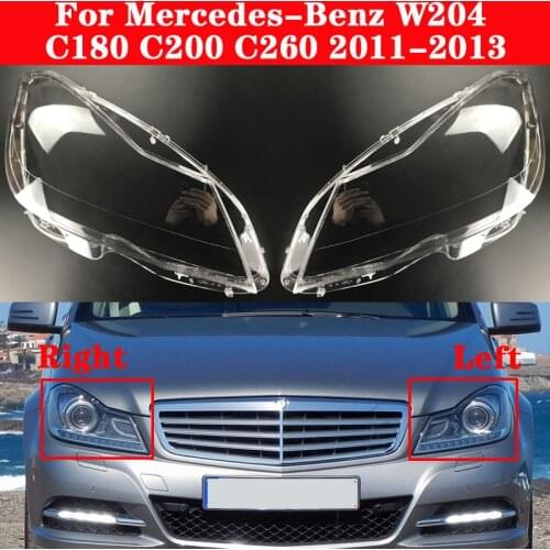 For Mercedes-Benz C-class W204 C180 C200 C260 2011-2013 Car Front Headlight Cover Auto Headlamp Lampshade Lampcover glass Shell