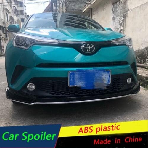 For Toyota CHR C-HR 2018 2019 2020 Front Bumper Diffuser Protector Body kit bumper Front shovel lip rear spoiler black/red color