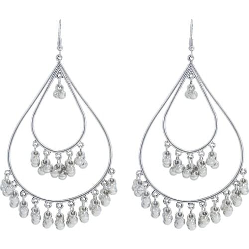 Indian Earrings for Women Oxidized Silver Color Metal Bells Tassel Drop Dangle Earring orecchini Turk Egypt Gypsy Party Jewelry