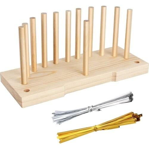 Bow Maker for Ribbon Wreath Wooden Maker Tool with Twist Ties for DIY Crafts Halloween Christmas Party Decorations