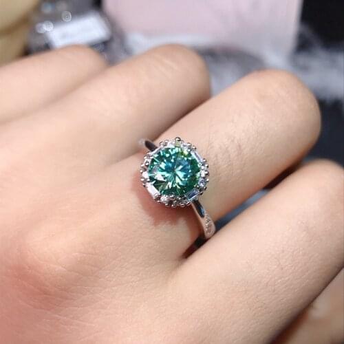 Real Pass Diamond Test Moissanite Ring 925 Sterling Silver Round Excellent Cut D Color Moissanite Wedding Jewelry