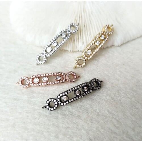 10 Pieces CZ zircon Micro Pave Connector,Double Bails Beads Charm,DIY Bracelet necklace Jewelry Finding CT289