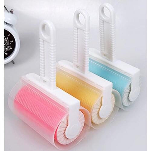 Reusable Cleaning Rollers Pretty Washable Cleaner Lint Sticky Picker for Pet Hair Fluff Crumbs Remover Brush Cleaning Tools