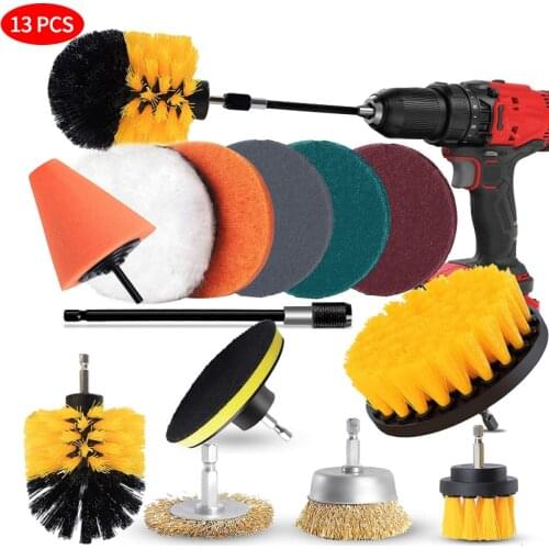 Car Polishing Cleaning Brush Set Kitchen Toilet Electric Drill Brush Cleaning Kit Floor Scouring Pad Cleaning Brush