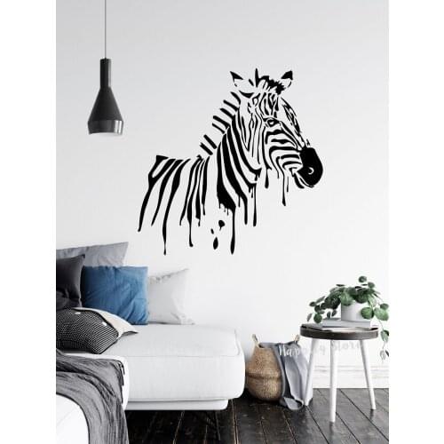 Zebra Wall Decal African Wall Decoration Living Room Kids Bedroom Animals Vinyl Stickers Art Murals Creative Modern Decor P218