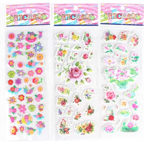 3pcs/lot Flowers Bubble Stickers 3D Cartoon the man Classic Toys Scrapbook For Kids Children Gift Reward Sticker