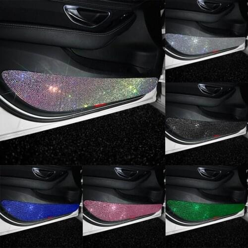 Car Door Sill Anti-Scratch Rhinestone Stickers Car Door Protection Kick Pad Warning Stickers Decoration Accessories