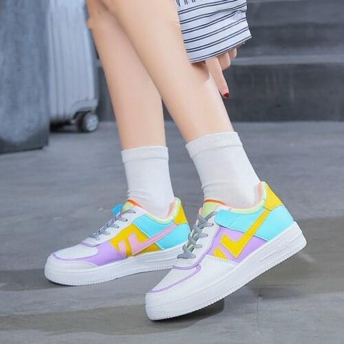 2020 New Color Matching Shoes Women Sneakers Sneakers Girls Running Hook Loop Trainers Womens Vulcanize Shoes Casual Shoes