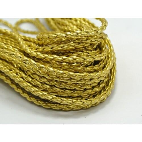 32.8 Feet Gold BOLO Braided Leatheroid String Jewelry Cord 3mm
