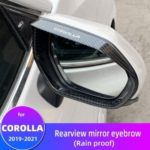 For Toyota Corolla 2019 2020 2021 ABS plastic automobile rearview mirror eyebrow cover weather shield decoration accessories