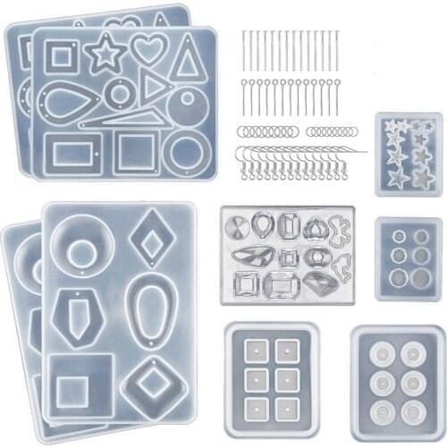 Resin Jewelry Molds Epoxy Resin Earring Molds, Pendant Molds, Bracelet Molds and Necklace Molds Kits 249 Pcs Silicone Resin Cast
