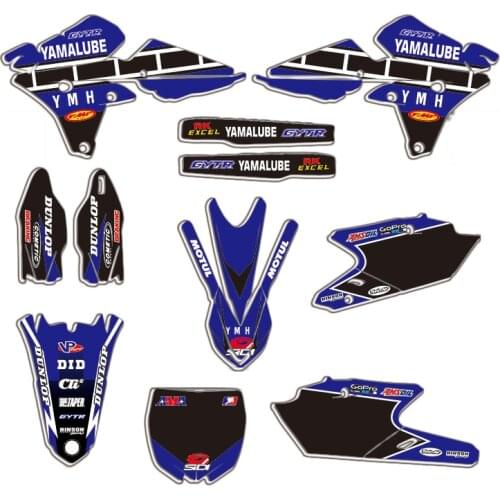 Full Team Graphics Backgrounds Stickers Decals Kits For Yamaha YZ250F YZ450F YZ 250F YZ 450F 2014 2015 2016 2017 Custom number