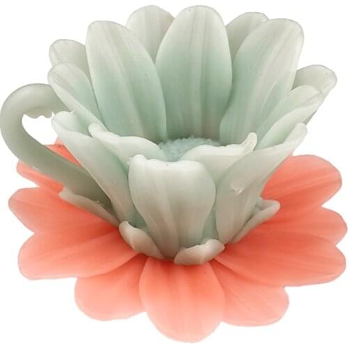 PRZY Daisy Rose Peony Mould Silicone Flowers Cup Soap Molds Fondant Soap Molds Handmade Mold Clay Resin Candle Mould