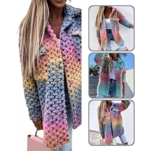 Slim Women Long Sleeve Lapel Single Breasted Cardigan Jacket for Office