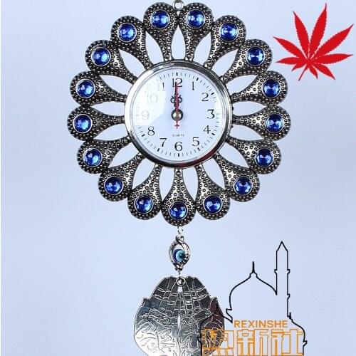 Turkey blue eyes watch diamond ornaments Muslim peace pendant Wall Clock Home evil eyes