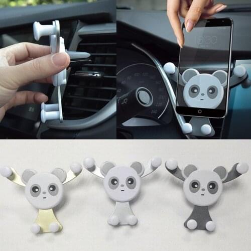Universal 3 Colors Car Decor Auto Accessories Air Vent Stand Bear Shape No Magnetic Car Bracket Phone Holder Interior Portable