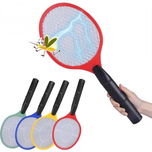 Summer Triple Nets House Attery Power Electric Fly Swatter Electric Pest Repeller Bug Zapper Racket Wireless Long Handle