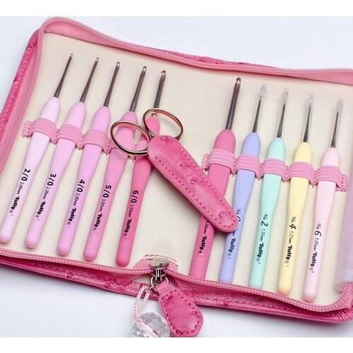 Japan Hiroshima Knitting Tools TULIP TER-001N Rose Crochet hook set colorful lace 10pcs