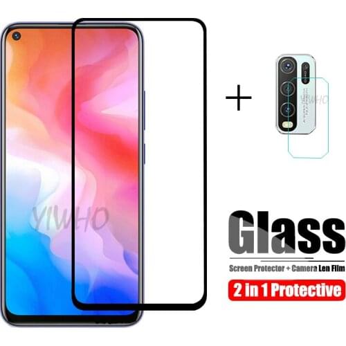 2in1 Protective Glass for VIVO Y30 Y50 Camera Len Safety Screen Protector for Vivo Y50 Glass 9H Full Cover Tempered Film Y 30 50