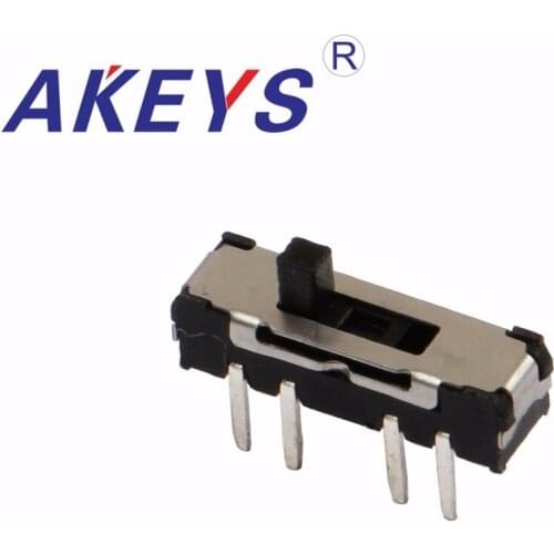 100PCS MSS-23D18 MINI slide switch 2P3T DIP 8 pin 3 position mini toggle switches Shank height 2.0mm micro slide switches