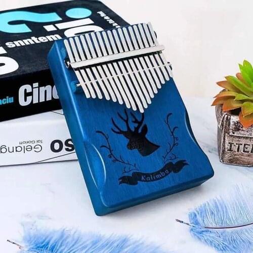 Kalimba Thumb Piano 17 Keys, Portable Mbira Finger Piano Calimba Child Early Education Wood Mahogany Body Musical Instruments