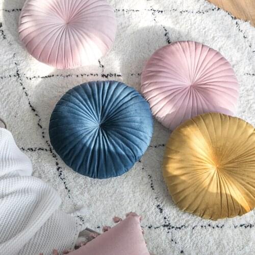 40x40cm round pumpkin cushion throw pillow sofa back cushion backrest velvet throw pillow stuffed lumbar cushion pad