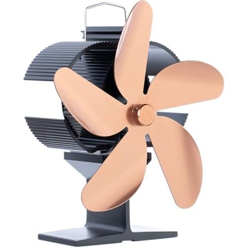 5-Blade Stove Fan Heat Powered Stove Fan Eco Friendly Fireplace Fan Stove Fan for Wood Log Burner Fireplace Increases