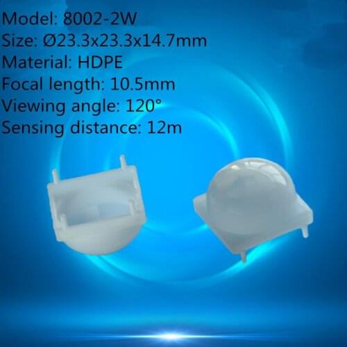 50 pcs 8002-2W dome shape human body infrared PIR sensor HDPE plastic fresnel lens 23.3x23.3x14.7mm focal length 10.5mm