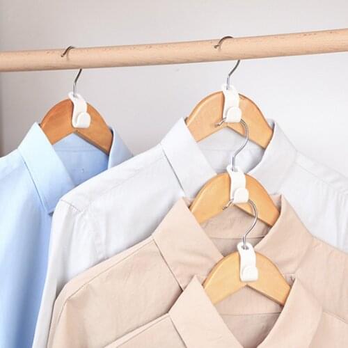 6Pcs/set Hanger Hook PP Material Connection Hooks 6*2CM Clothing Rack Extension Hook White Multi-purpose Space Saver