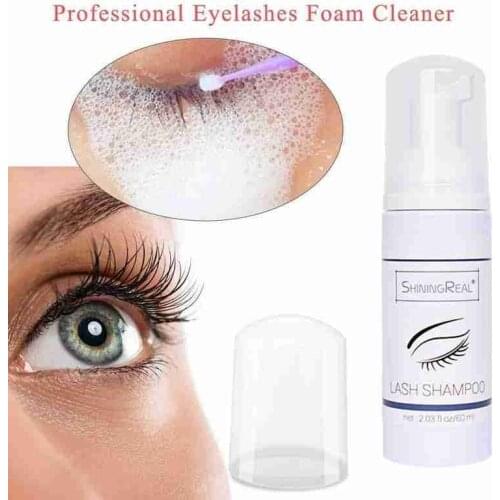 60ml Eyelash Extensions Shampoo Eyelash Extension Glue Eye Lash Cleaning Foam Pump Design No Stimulation Makeup Clean Mousse