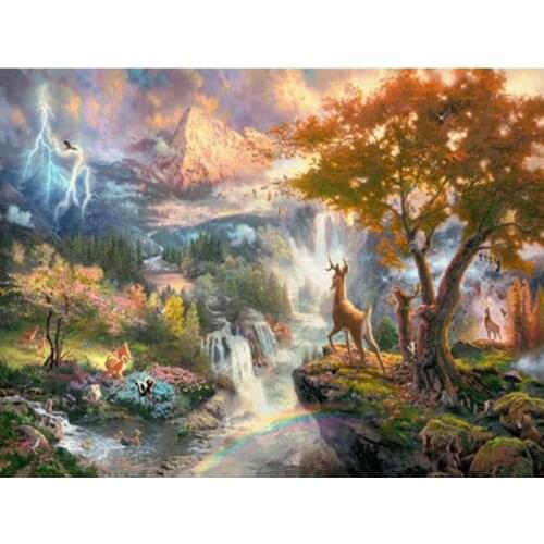 DIY 5D Diamond Painting Cross Stitch Deer Full Round Drill Diamond Embroidery Animal Cross Stitch Rhinestone Art Home Decor Gift