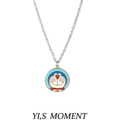 Doraemon robot Cat Brooch Lovely Japanese cartoon badge men and women Necklace couple Pendant
