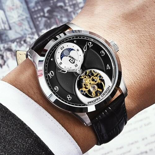 PAGANI DESIGN Fashion Men Mechanical Watch Luxury Sports Watch Men leather Tourbillon Automatic Watch 100M Waterproof Watch