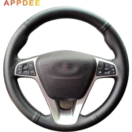APPDEE Black Artificial Leather Car Steering Wheel Cover for Lada Vesta 2015 2016 2017